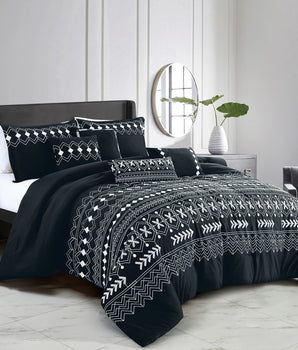 Southwestern Black Aztec Comforter Set