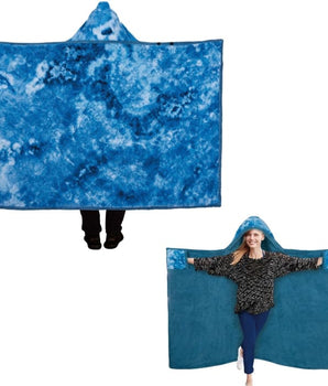 Faux Fur Hooded Blanket - Sea Blue Apparel