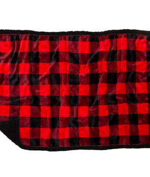 Lumberjack Red Plaid Dog Blanket - Black Sherpa - Dog