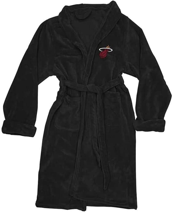 Linen Mart Peignoir de bain sous licence officielle NBA Miami Heats Silk Touch L XL