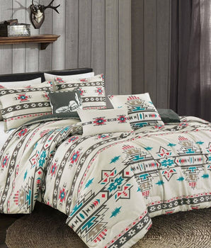 Southwestern Sedona Desert Aztec Comforter - 6 Piece Set - Linen Mart Cozy Down Comforters, Quilts, Sheets,Pillows & Weighted Blankets