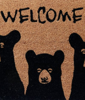 Welcome Bear Coir Door Mat - Area Rug