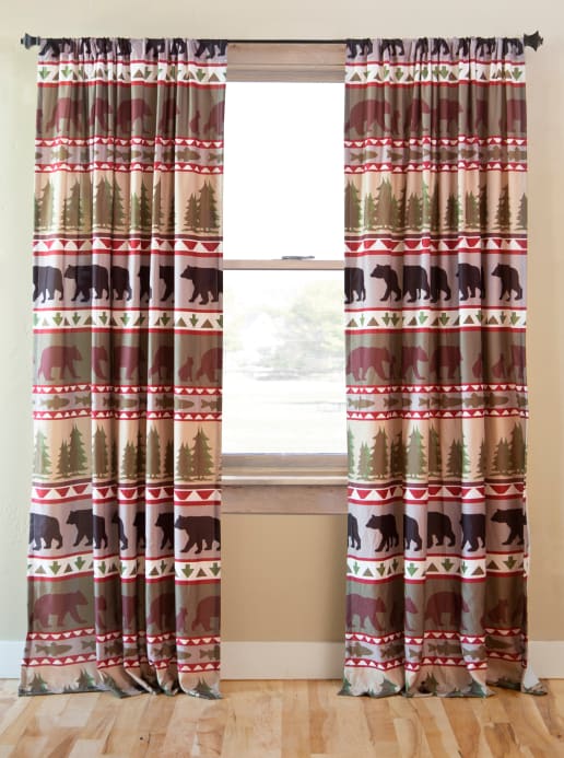 Bear Stripe Curtain Panels - Curtains Drapes & Valances
