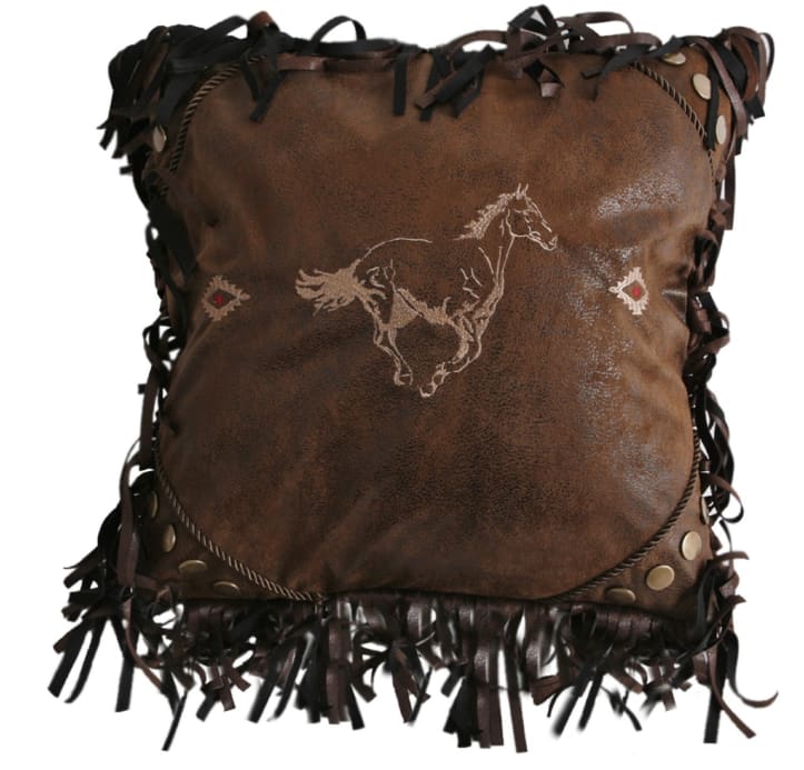 Embroidered Horse pillow - Accent Pillow