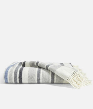 Striped Lambswool Throw Blanket