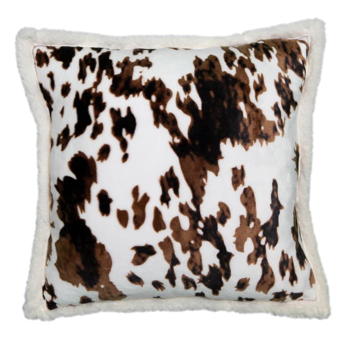 Tri-color Cowhide Plush Pillow - Accent