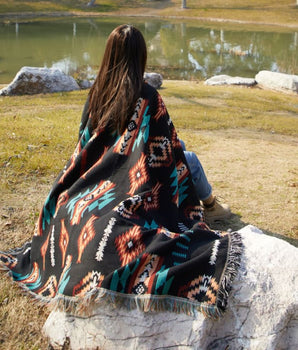 Woven Aztec Throw - Blanket