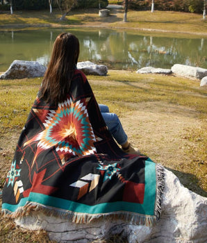 Woven Native Star Throw - Blanket