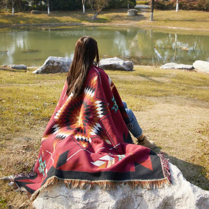 Woven Native Star Throw - Blanket