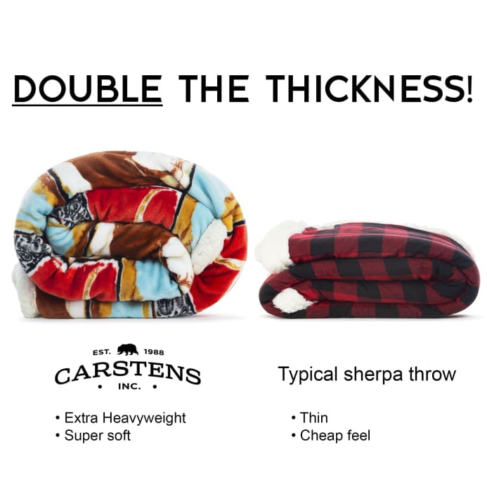 Linen Mart Wrangler® Vintage Western Plush Sherpa Throw