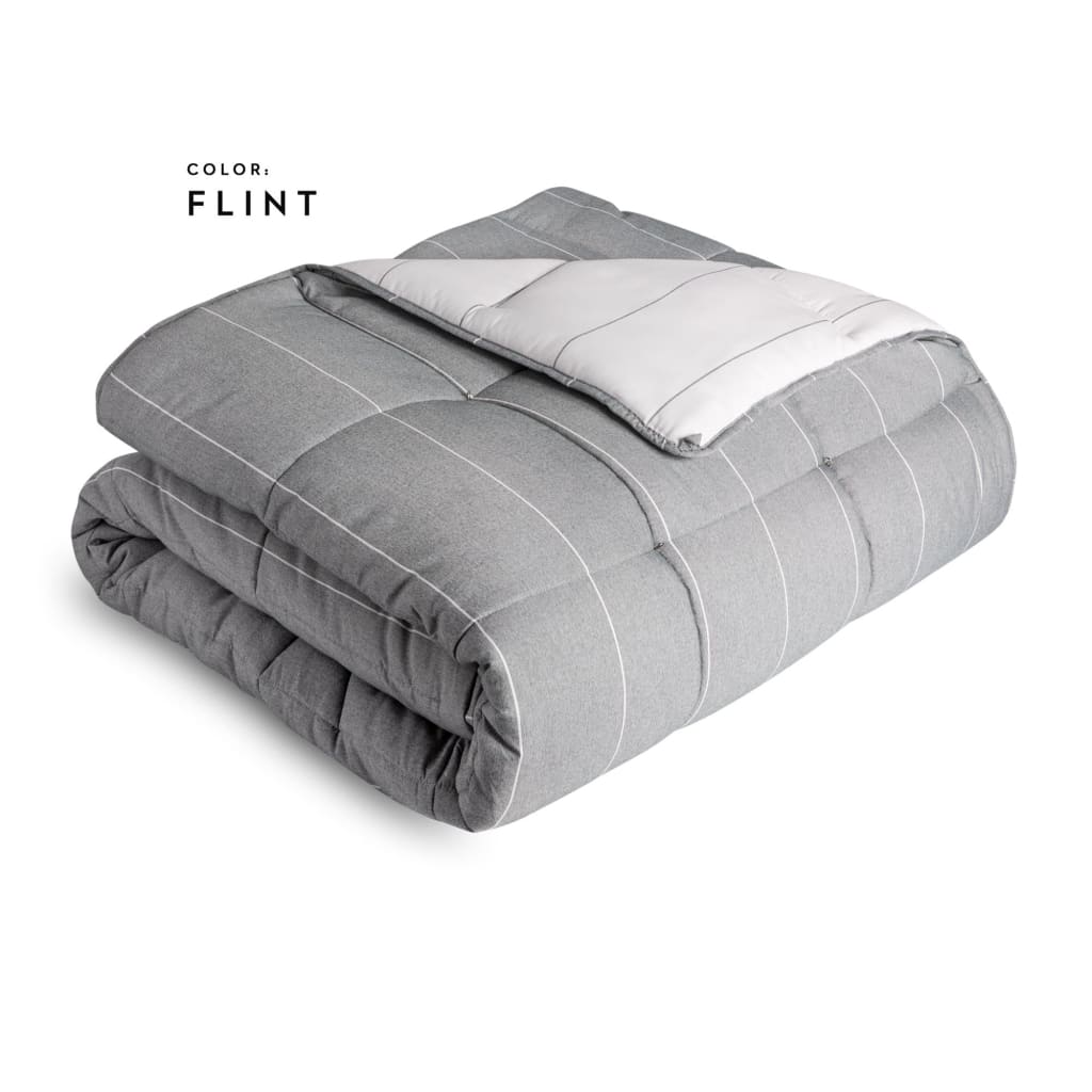 Chambray Reversible Down Alternative Hypoallergenic All Season Comforter - 3 Piece Set - Linen Mart Cozy Down Comforters, Quilts, Sheets,Pillows & Weighted Blankets