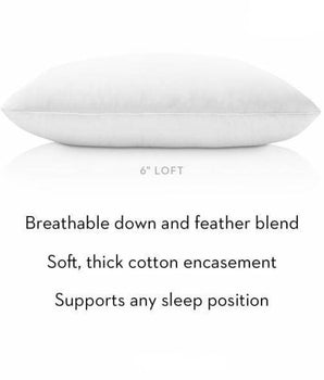 MALOUF Z Cotton Encased Feather + Down Blend Pillow - Linen Mart Cozy Down Comforters, Quilts, Sheets,Pillows & Weighted Blankets
