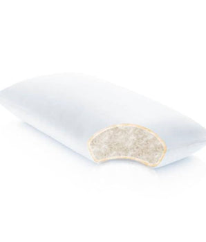 MALOUF Z Cotton Encased Feather + Down Blend Pillow - Linen Mart Cozy Down Comforters, Quilts, Sheets,Pillows & Weighted Blankets