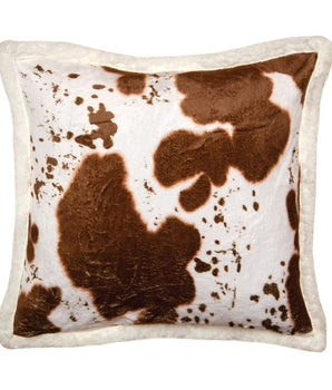 Hair on Hide Faux Cowhide Plush Sherpa Throw Pillow 18 x 18